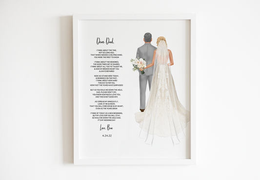 Father of the Bride Poem Print