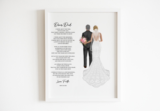 Father of the Bride Poem Print
